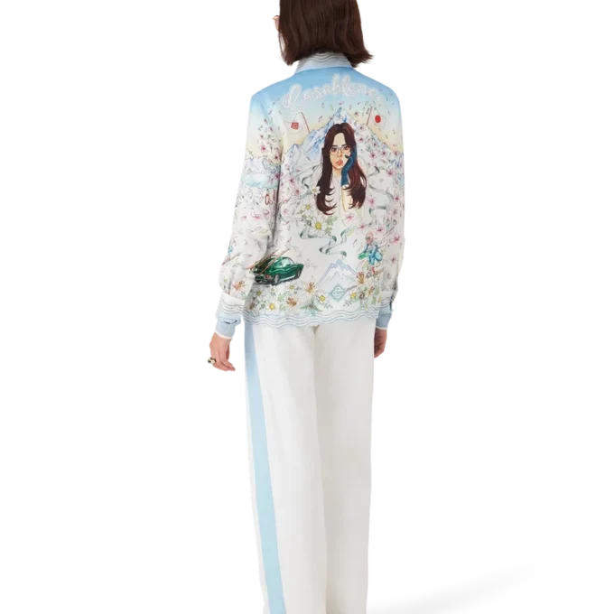 Cămășă din twill de mătase cu mâneci lungi L’hiver Fleuri