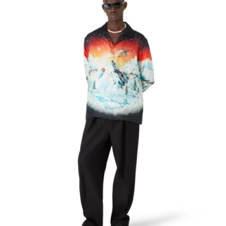 Cămășă din twill de mătase cu mâneci lungi Ski Lake