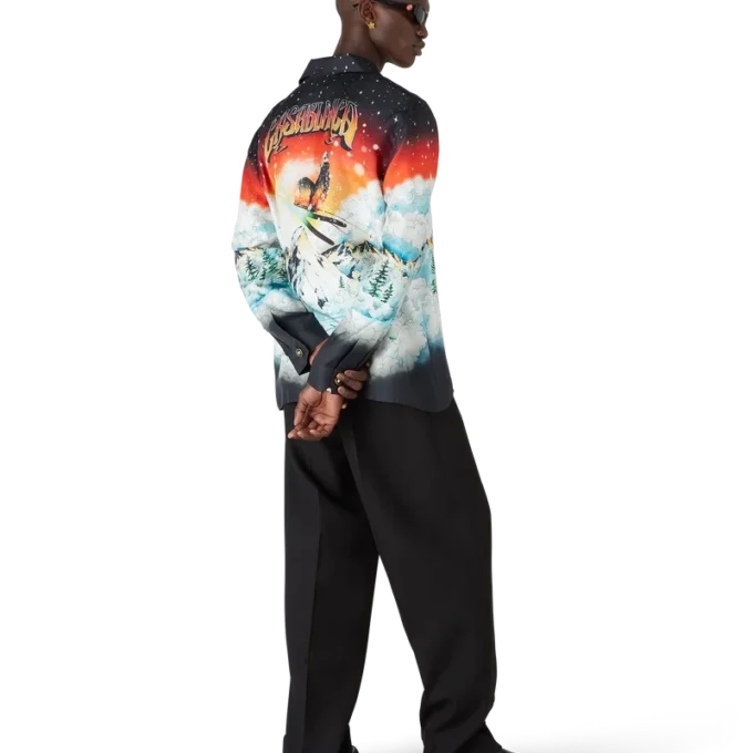 Cămășă din twill de mătase cu mâneci lungi Ski Lake