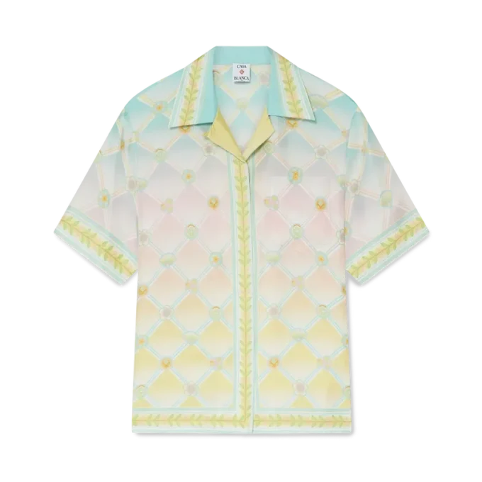 Cămășă din twill de mătase cu mâneci scurte Candy Icons