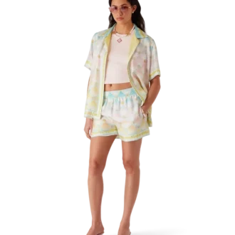 Cămășă din twill de mătase cu mâneci scurte Candy Icons