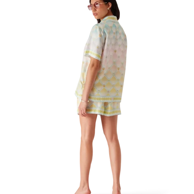 Cămășă din twill de mătase cu mâneci scurte Candy Icons