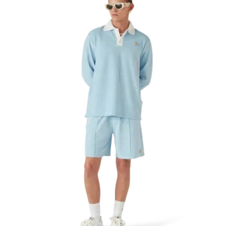 Cămășă polo cu dungi din velur