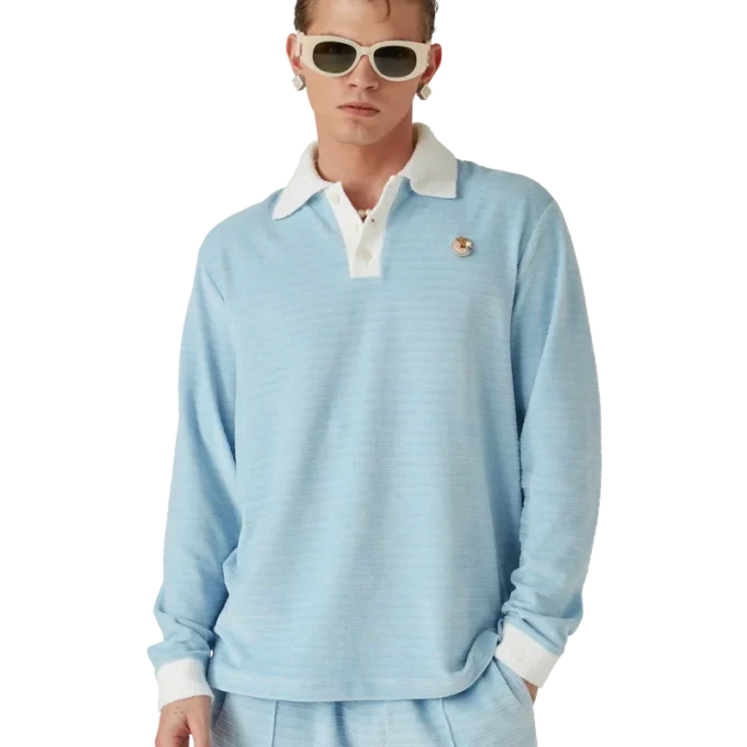 Cămășă polo cu dungi din velur Cămășă polo cu dungi din velur