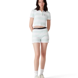 Cămășă polo cu dungi și pliuri