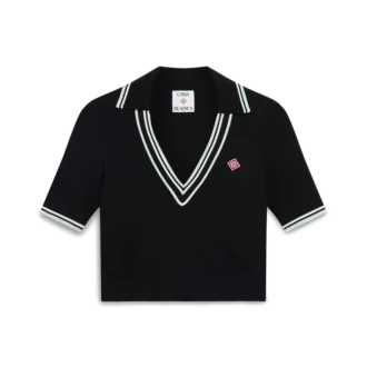 Cămășă polo cu guler în V din viscoză