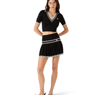 Cămășă polo cu guler în V din viscoză