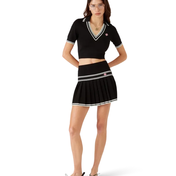 Cămășă polo cu guler în V din viscoză Cămășă polo cu guler în V din viscoză