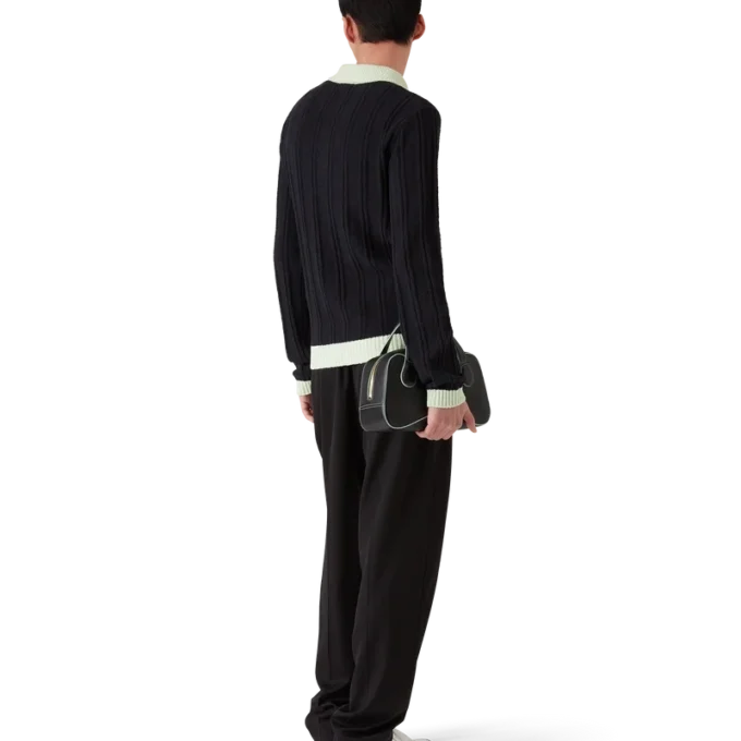 Cămășă polo cu mâneci lungi din țesătură bouclé