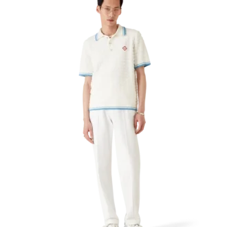 Cămășă polo din bumbac bouclé