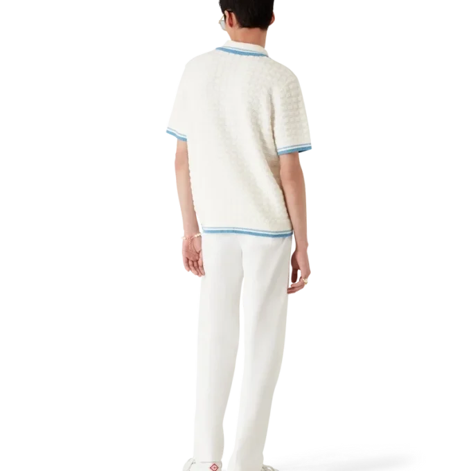 Cămășă polo din bumbac bouclé Cămășă polo din bumbac bouclé