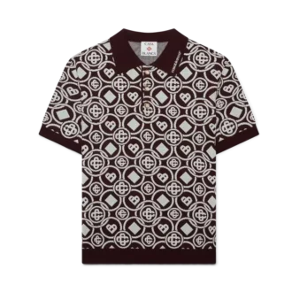 Cămășă polo din bumbac tricotat cu monogramă