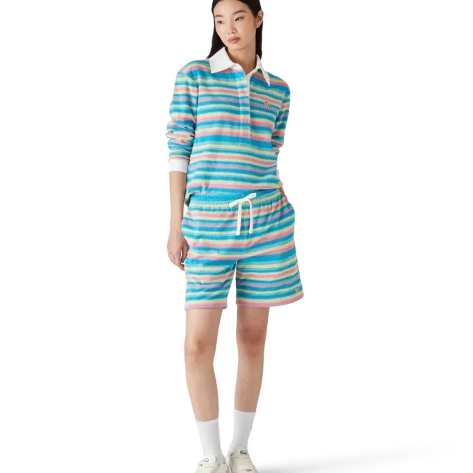 Cămășă polo din material frotir cu dungi