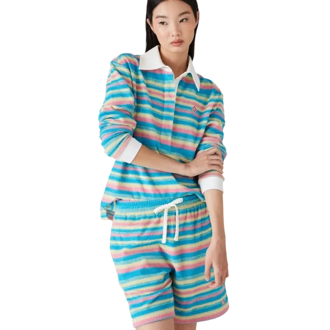 Cămășă polo din material frotir cu dungi