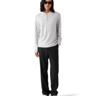 Cămășă polo din tricot cu monogramă Crystal