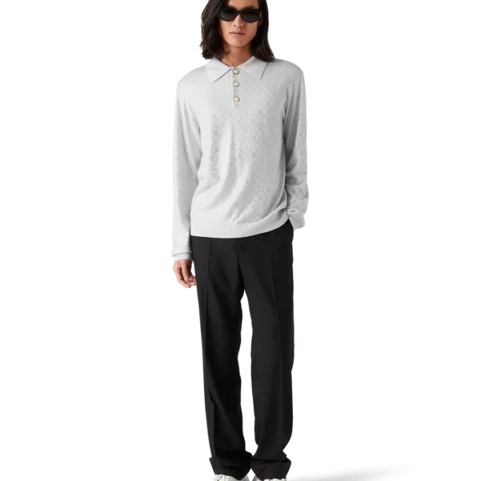 Cămășă polo din tricot cu monogramă Crystal