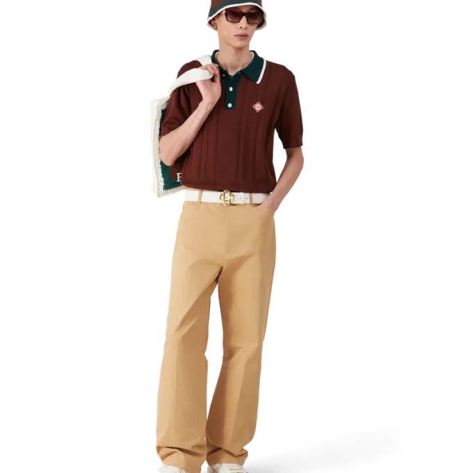 Cămășă polo oversized cu tricotaj în relief Cămășă polo oversized cu tricotaj în relief