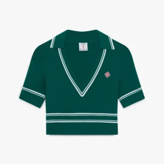 Cămășă polo scurt din tricot verde