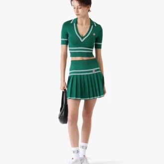 Cămășă polo scurt din tricot verde