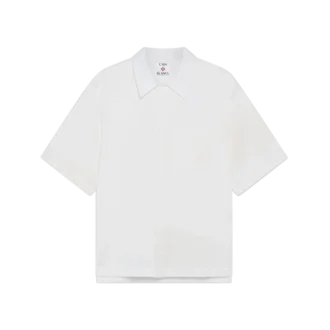 Cămașă albă cu mâneci scurte și monogramă