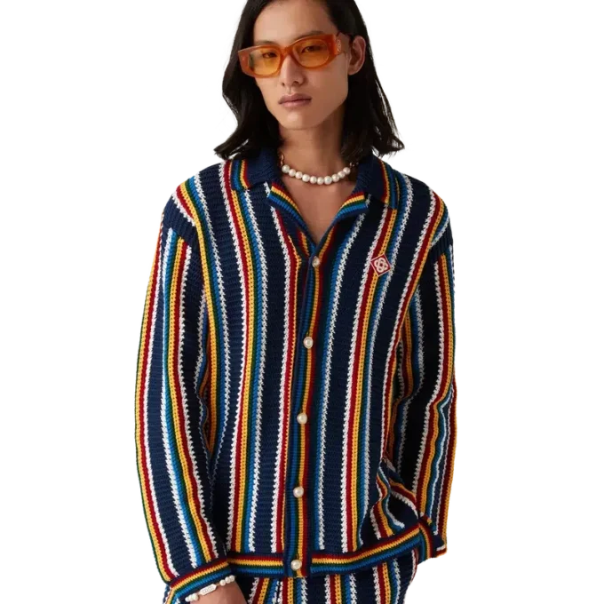 Cămașă cu dungi croșetată Cămașă cu dungi croșetată