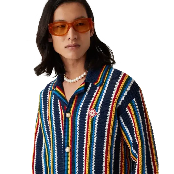 Cămașă cu dungi croșetată Cămașă cu dungi croșetată