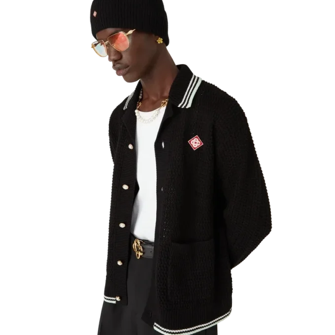 Cămașă cu mâneci lungi din bumbac croșetat brodat