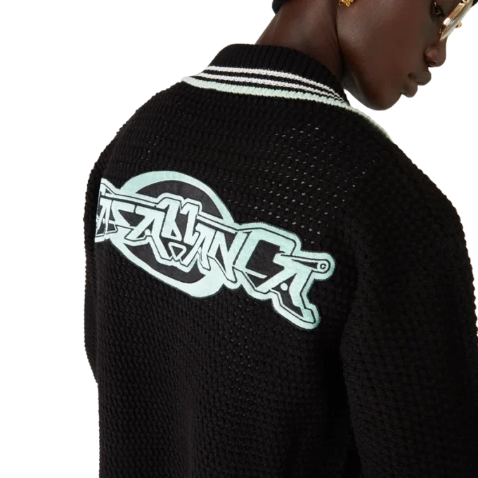 Cămașă cu mâneci lungi din bumbac croșetat brodat