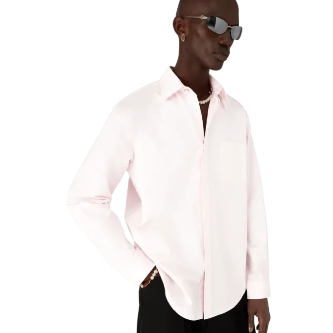 Cămașă cu mâneci lungi din bumbac cu monogramă Cămașă cu mâneci lungi din bumbac cu monogramă