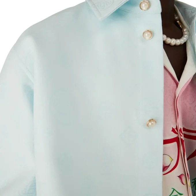 Cămașă cu mâneci lungi din bumbac cu monogramă Cămașă cu mâneci lungi din bumbac cu monogramă