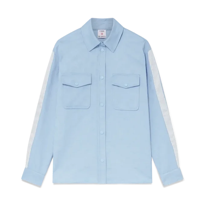 Cămașă cu mâneci lungi și monogramă albastră Cămașă cu mâneci lungi și monogramă albastră