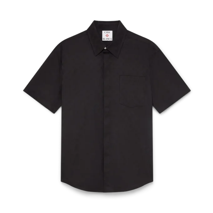 Cămașă cu mâneci scurte din bumbac cu monogramă