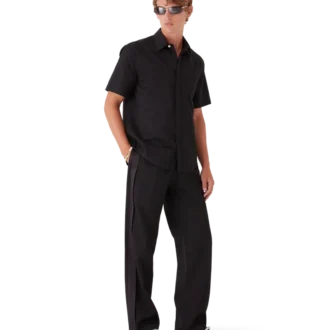 Cămașă cu mâneci scurte din bumbac cu monogramă