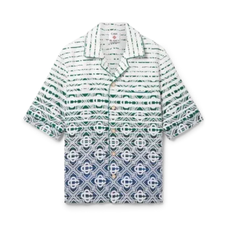 Cămașă cu mâneci scurte din material de prosop cu gradient Monogram