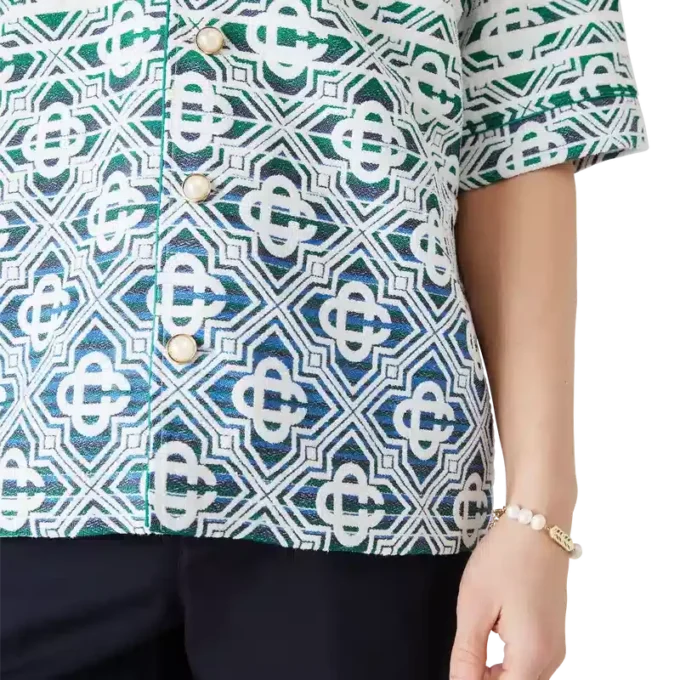 Cămașă cu mâneci scurte din material de prosop cu gradient Monogram Cămașă cu mâneci scurte din material de prosop cu gradient Monogram