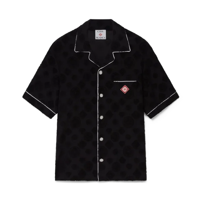 Cămașă cu mâneci scurte din material de prosop cu monogramă