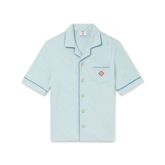 Cămașă cu mâneci scurte din material de prosop cu monogramă