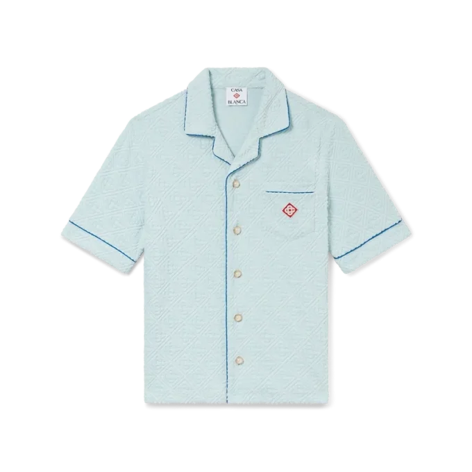 Cămașă cu mâneci scurte din material de prosop cu monogramă Cămașă cu mâneci scurte din material de prosop cu monogramă