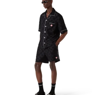 Cămașă cu mâneci scurte din material de prosop cu monogramă