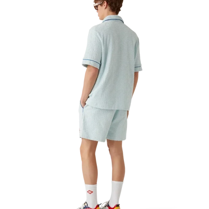 Cămașă cu mâneci scurte din material de prosop cu monogramă Cămașă cu mâneci scurte din material de prosop cu monogramă