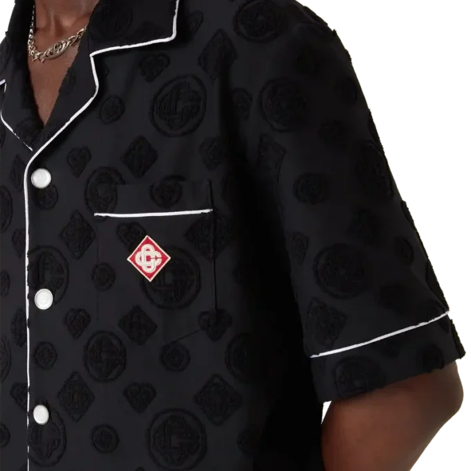 Cămașă cu mâneci scurte din material de prosop cu monogramă