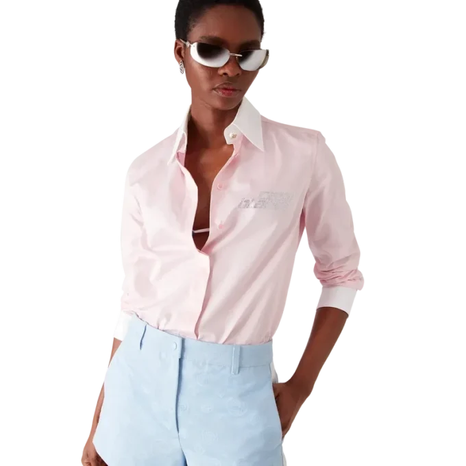 Cămașă cu mâneci scurte și cristale