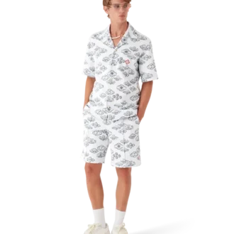 Cămașă cu mâneci scurte și motiv jacquard