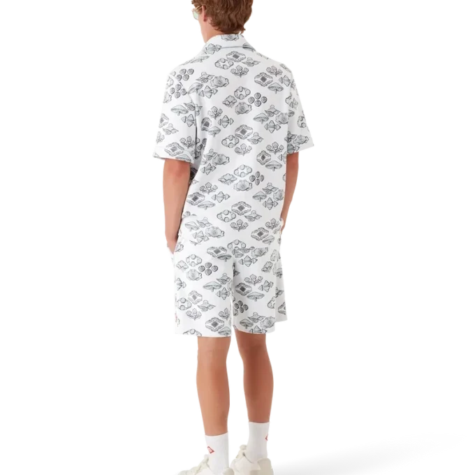 Cămașă cu mâneci scurte și motiv jacquard