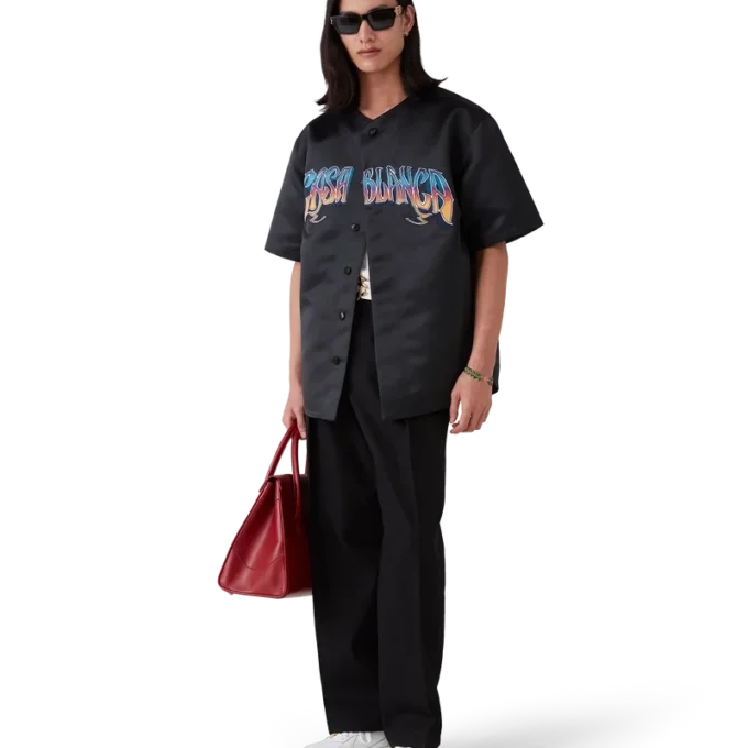 Cămășa de baseball gotic cu mâneci scurte Cămășa de baseball gotic cu mâneci scurte