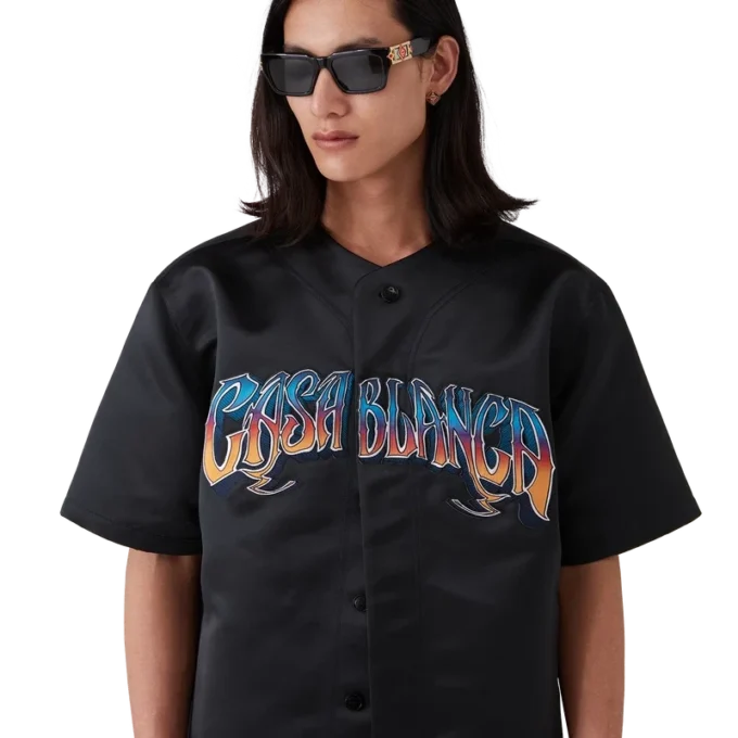 Cămășa de baseball gotic cu mâneci scurte Cămășa de baseball gotic cu mâneci scurte