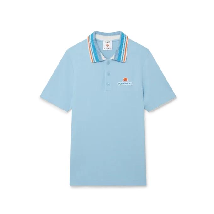 Cămășa de tricot piqué cu mâneci scurte de tricot polo