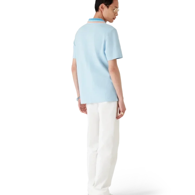 Cămășa de tricot piqué cu mâneci scurte de tricot polo