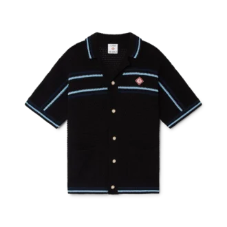 Cămașă din bumbac croșetat cu pantaloni scurți