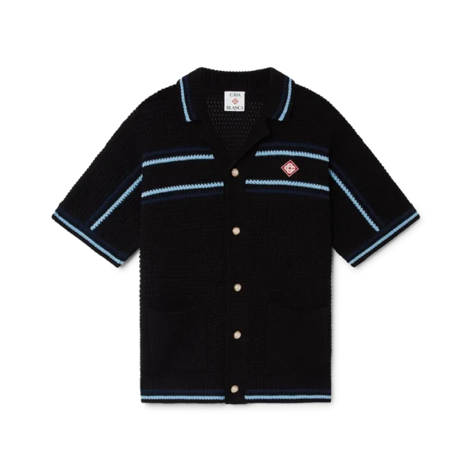 Cămașă din bumbac croșetat cu pantaloni scurți